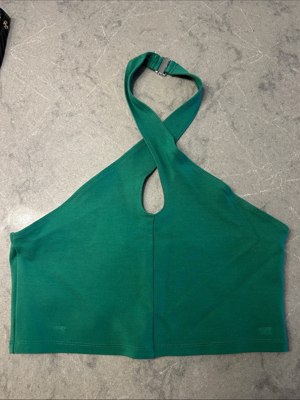 Sunday Best Green Halter Crop Top